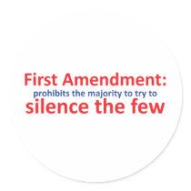 1st Amendment: protects the minority Stickers