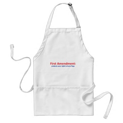 1st Amendment: protects your right to burn flags Aprons by hardRight