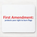 1st Amendment: protects your right to burn flags Mouse Pad