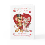 1st anniversary congratulations -cute mice anniver cards