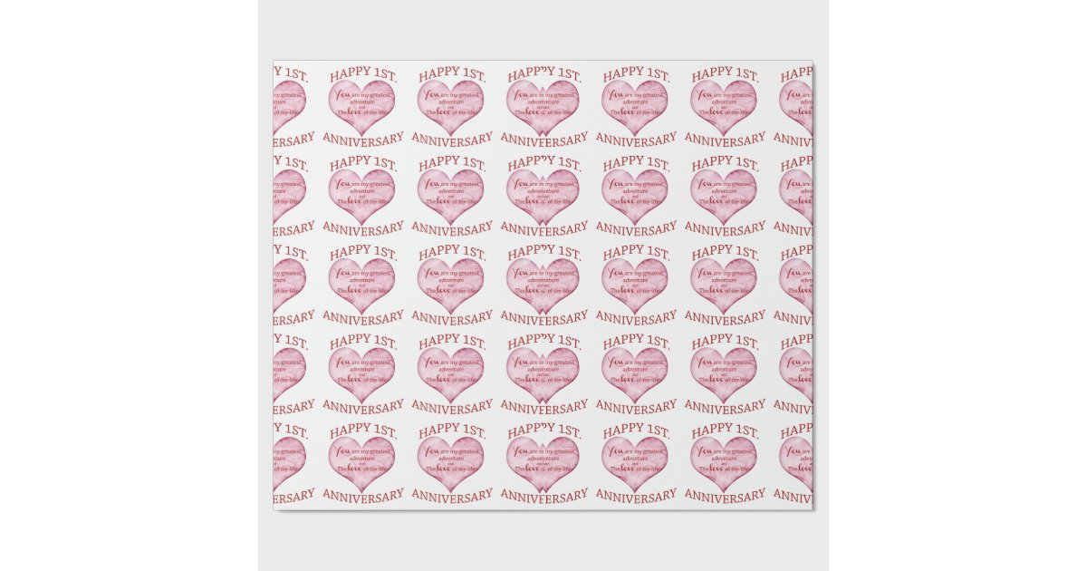 1st. Anniversary Wrapping Paper | Zazzle