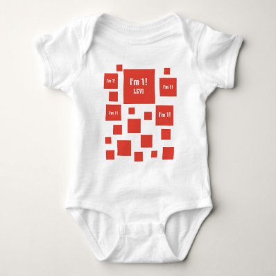 1st Birthday 1 Year Old RED Squares V20 T-shirt
