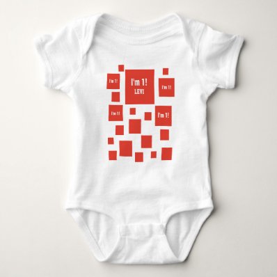 1st Birthday 1 Year Old RED Squares V20 Baby Creeper