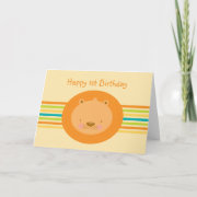 1st Birthday Baby Lion Card card