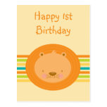 1st Birthday Baby Lion Postcard