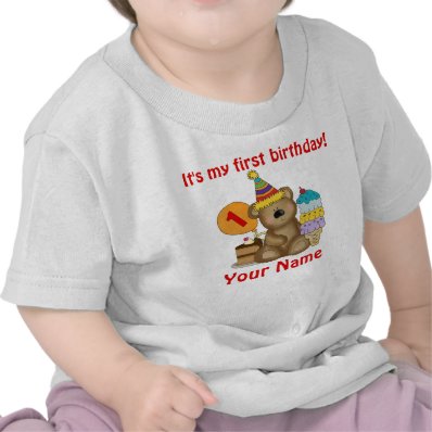 1st Birthday Bear Tee Shirt