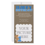 1st Birthday - Boy - Announcement Photo Card Template