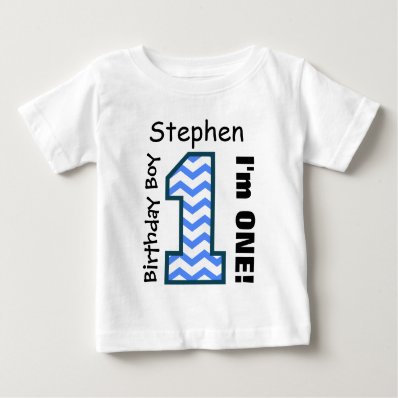 1st Birthday Boy CHEVRON One Year Custom Name V14 Shirts