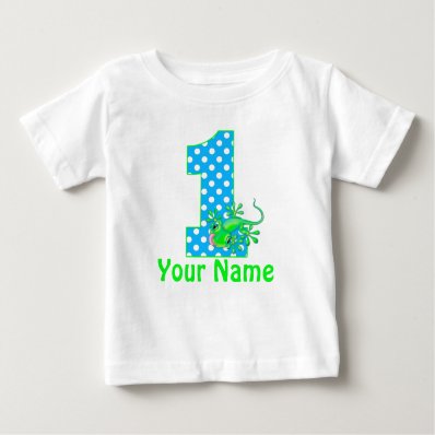 1st Birthday Boy Gecko Personalized T-Shirt