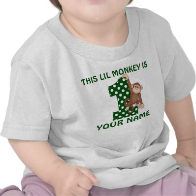 1st Birthday Boy Monkey Personalized Shirt