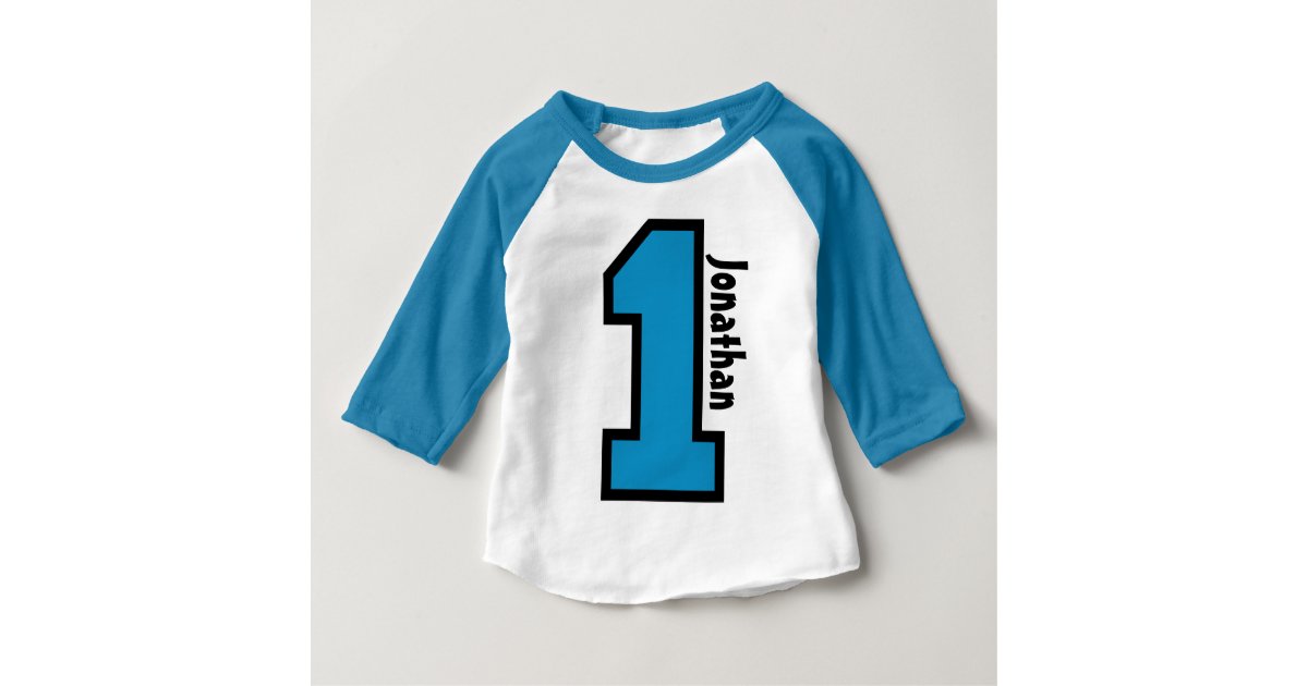 1st Birthday Boy Sports Number One Year V007A Baby T-Shirt | Zazzle