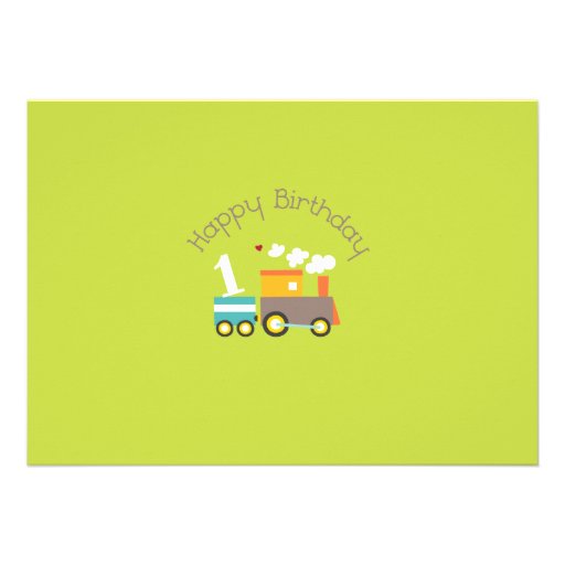 1st Birthday Boy Train Invitation