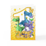 1st Birthday Card For Triplets With Three Cute Dra