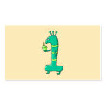 1st Birthday Cartoon. Green. Business Card