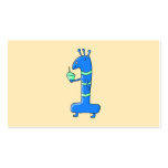 1st birthday cartoon, in blue and green. business cards