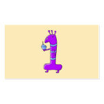 1st Birthday. Cartoon in Purple. Business Card