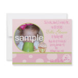 1st Birthday Cupcake Invitation - pink&green