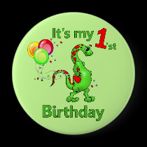 1st Birthday Dinosaur buttons