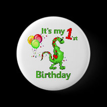 1st Birthday Dinosaur buttons