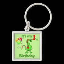 1st Birthday Dinosaur keychains