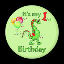 1st Birthday Dinosaur magnets