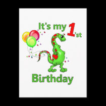 1st Birthday Dinosaur postcards