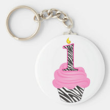 1st Birthday Diva Cupcake Keychains