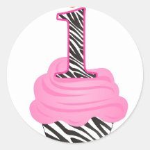 1st Birthday Diva Cupcake Sticker