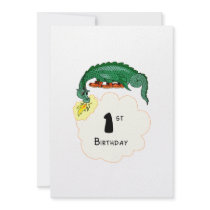 1st Birthday Dragon Announcements