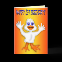1st Birthday Duck Card