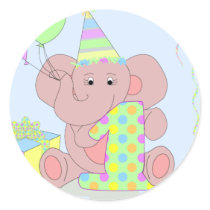 1st Birthday Elephant Sticker for Boys by pooja1008 1st Birthday Elephant Sticker for Boys