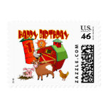 1st Birthday Farm Birthday Stamps
