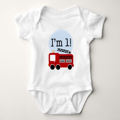 1st Birthday Fire Truck Tshirt