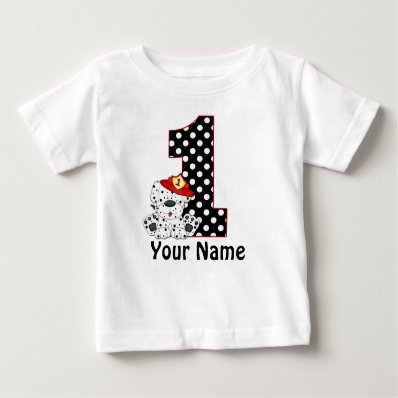 1st Birthday Fireman Dalmatian Personalized Shirt