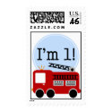 1st Birthday Firetruck postage