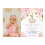 1ST birthday FIRST Beautiful Floral Invitation, Card