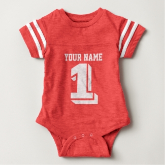 1St Birthday football jersey number baby bodysuit