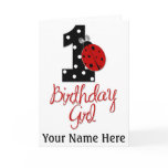 1st Birthday Girl - Lady Bug - 1 - Ladybug Greeting Cards