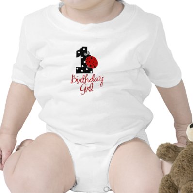 1st Birthday Girl - Lady Bug - 1 - Ladybug Baby Bodysuit