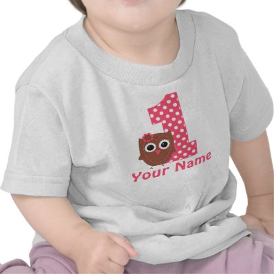 1st Birthday Girl Owl Personalized T-shirt