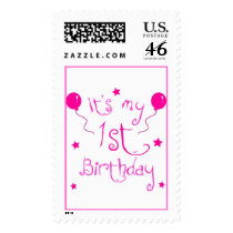 1st Birthday ~Girl Stamps