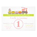 1st Birthday Girly Train Invitation