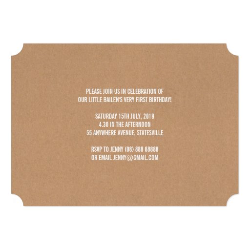1st Birthday Gold Number One Photo Invitation