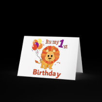 1st Birthday Lion cards