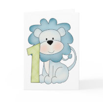 1st Birthday Lion Greeting Card