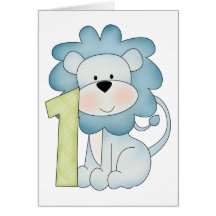 1st Birthday Lion Greeting Card