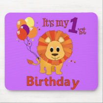 1st Birthday Lion mousepads