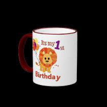 1st Birthday Lion mugs