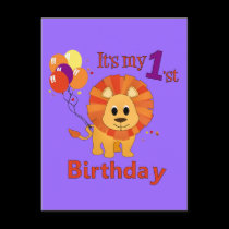 1st Birthday Lion postcards