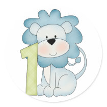 1st Birthday Lion Sticker